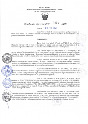 Resolución Directoral Nº 2356 - 2020