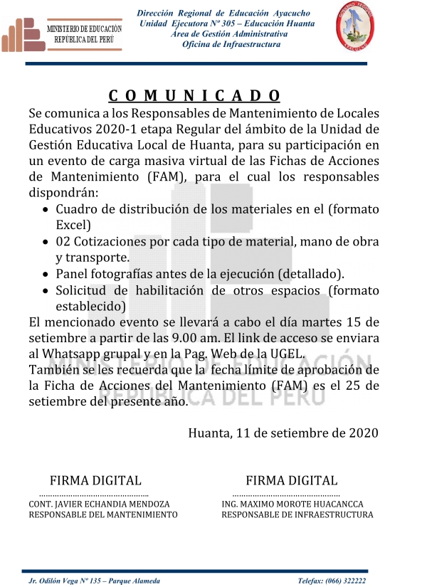 COMUNICADO CARGA MASIVA
