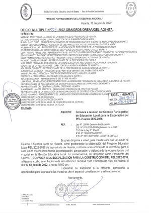 OFICIO MULTIPLE Nº 228-2022-GRA/GRDS-DREA/UGEL-AGI-HTA