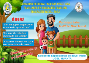 CONCURSO REGIONAL "BUENAS PRÁCTICAS FAMILIARES EN EDUCACIÓN FAMILIAR EDUCACIÓN INICIAL 2022"