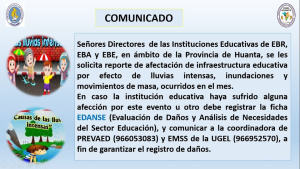 REPORTE DE AFECTACION DE INFRAESTRUCTURA EDUCATIVA