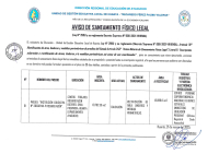 AVISIO DE SANEAMIENTO FISICO LEGAL