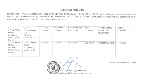 SANEAMIENTO FISICO LEGAL