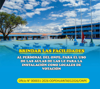 Brindar las facilidades correspondientes al personal del ONPE, para el uso de las Aulas de las I.E para la Instalación como locales de votación.