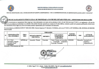AVISO DE SAENEAMIENTO FISICO LEGAL DE PROPIEDAD A FAVOR DEL ESTAMDO PERUANO - MINEDU