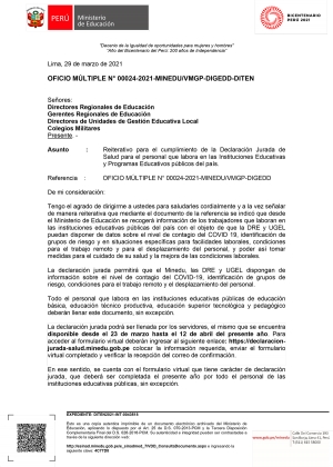 OFICIO MÚLTIPLE N° 00024-2021-MINEDU/VMGP-DIGEDD-DITEN
